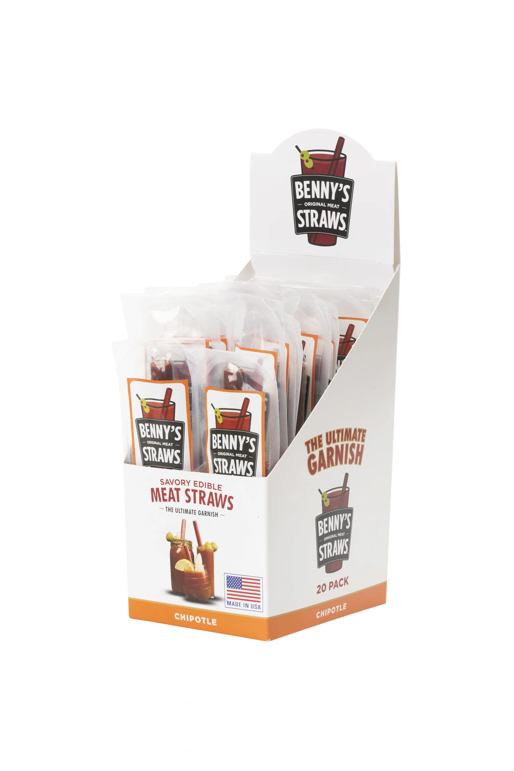 Benny Straw Display Box - 20 Individually Wrapped Smokin' Chipotle Benny Straws - Image 4